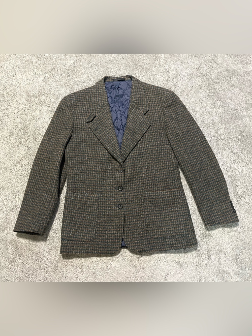 Vintage L.L. Bean Wool Blazer Womens 04 Reg Green Insulated Plaid Tweed USA